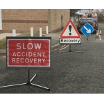 Roll Up Sign & Stand - Slow Accident Recovery Reflective Roll Up Tripod Sign